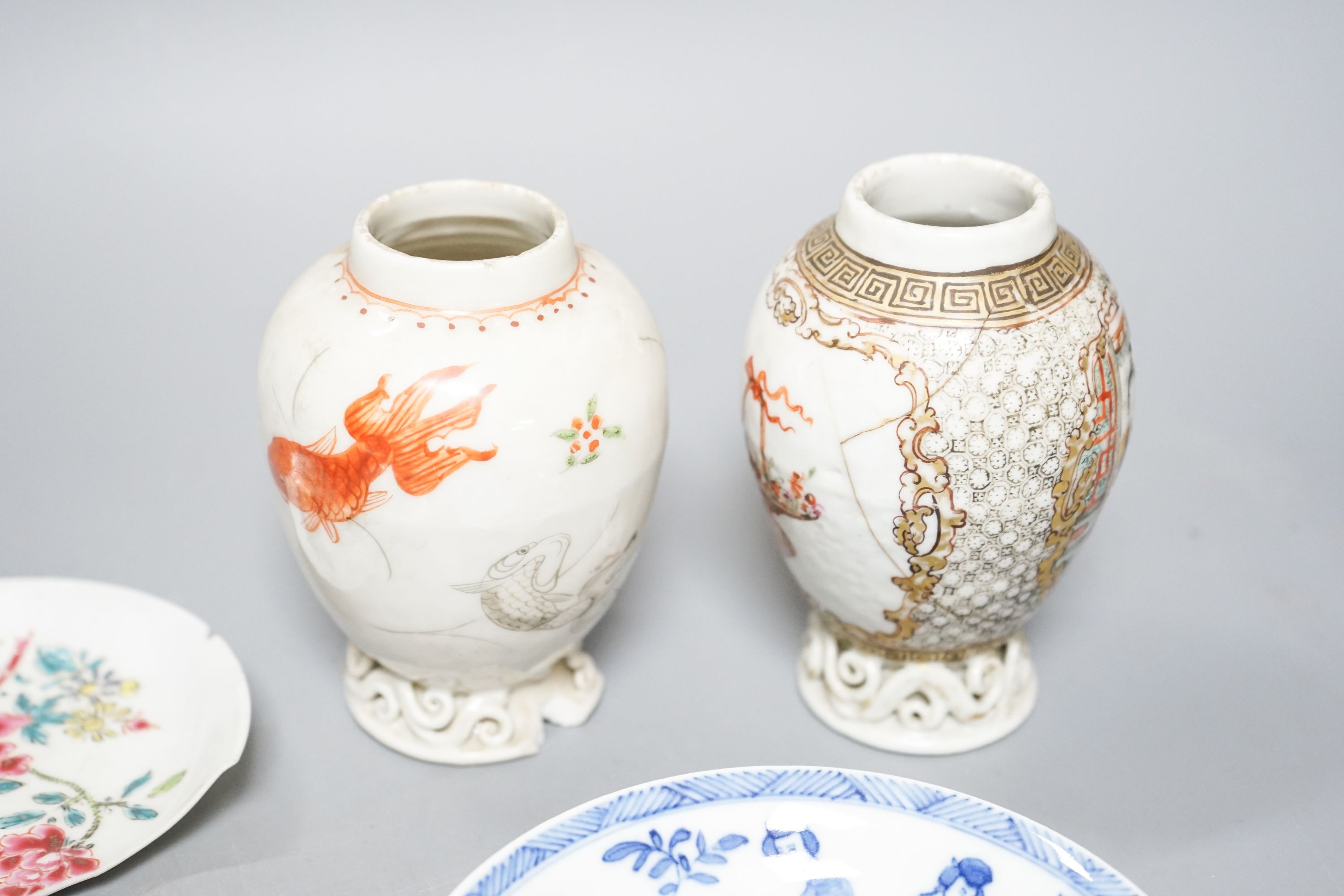 Assorted Chinese porcelain vases and tea wares, Qing dynasty or later